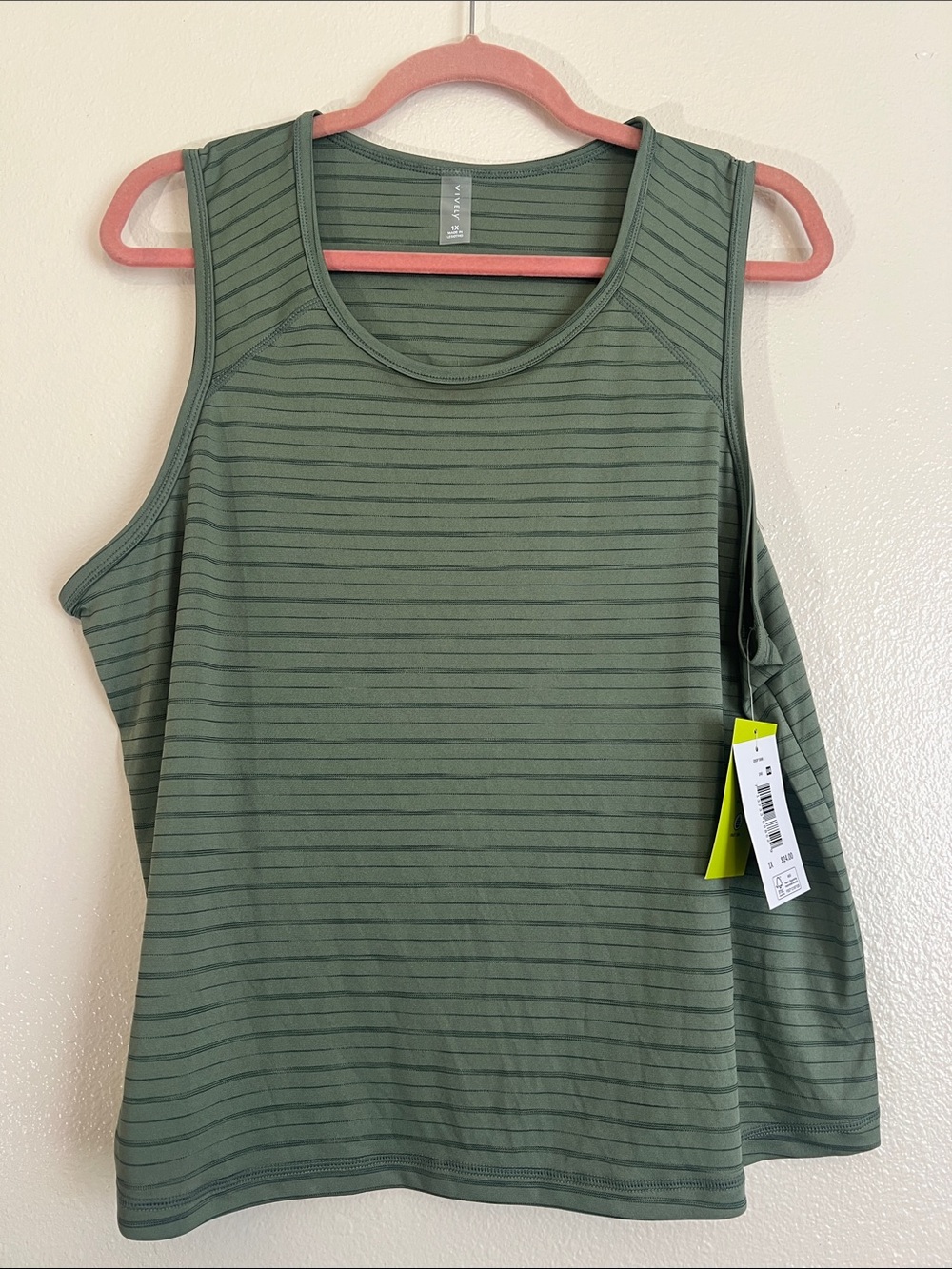 Athletic Sleeveless Tank Top - Olive Green
